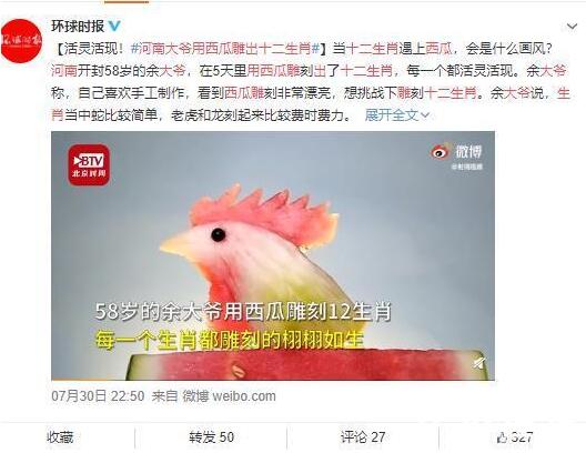 河南大爺用西瓜雕出十二生肖是怎么回事?終于真相了,原來(lái)是這樣!