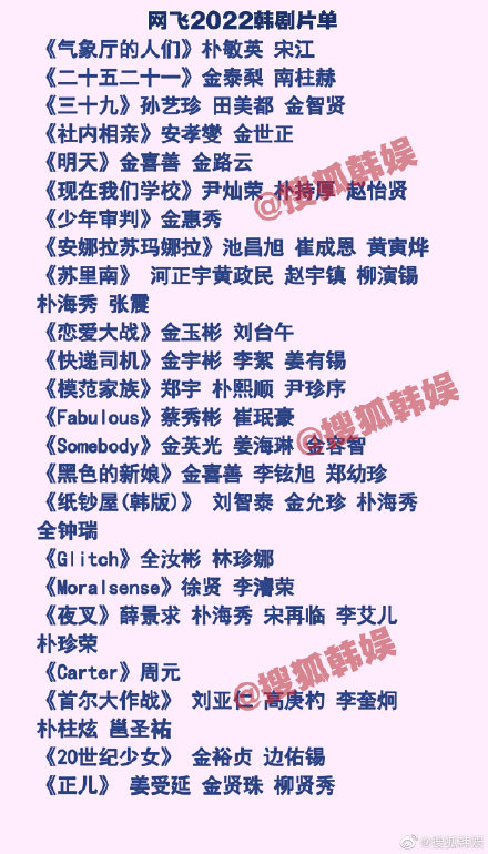 網(wǎng)飛2022韓劇片單_Netflix2022韓劇片單_2022網(wǎng)飛韓國(guó)影視綜片單