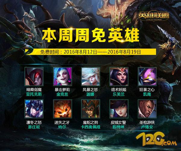 LOL周免英雄提前預(yù)覽 8月12日周免公告 LOL周免英雄提前預(yù)覽 8月12日周免公告