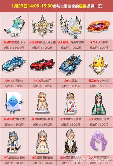 QQ飛車九周年Q幣拍賣極品道具